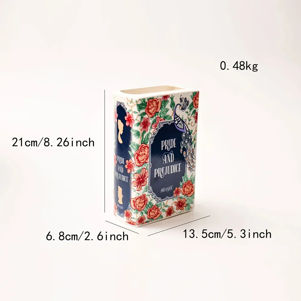 Elevate Your Home Decor with Our Unique Square Painted Floral Ceramic Vase - Perfect for Tabletop Arrangements!