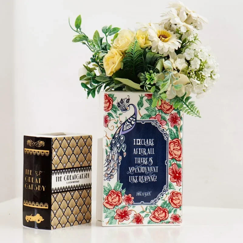 Elevate Your Home Decor with Our Unique Square Painted Floral Ceramic Vase - Perfect for Tabletop Arrangements!